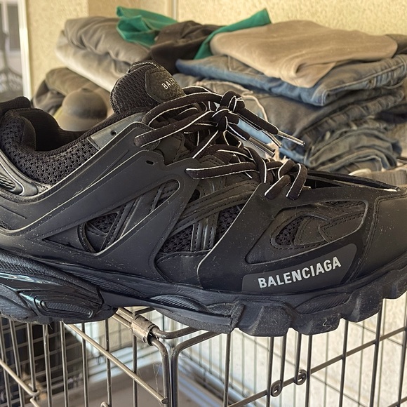 Balenciaga Track Shoes. Black on Black with Reflectors. - Picture 1 of 7